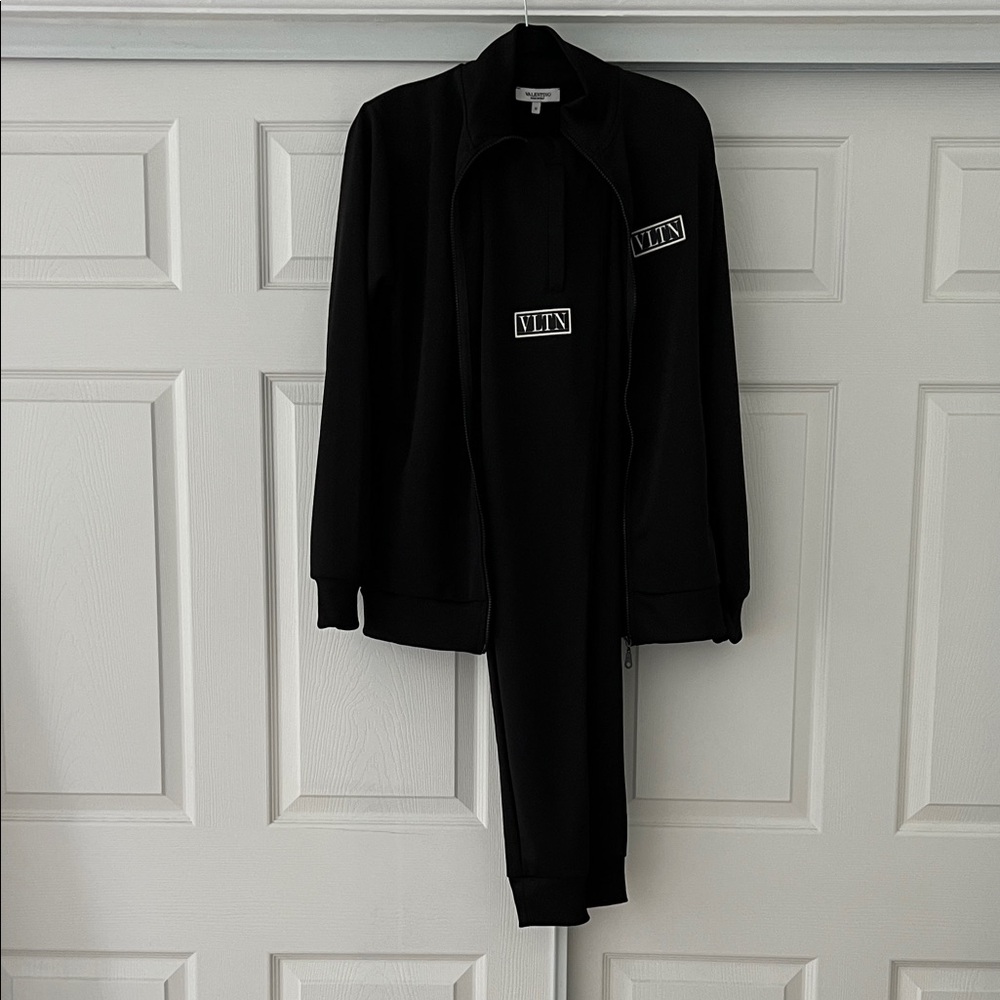 Valentino Black Zip Up Sweatsuit for man